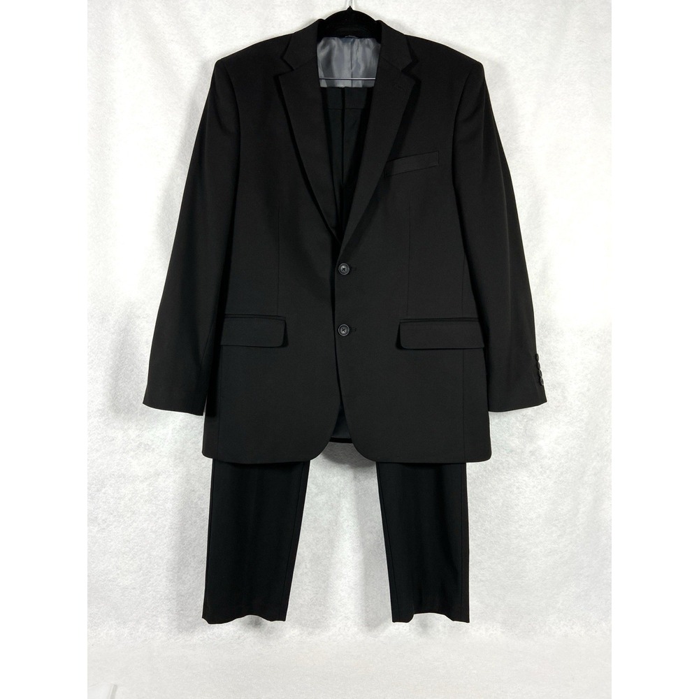 J. M. Hagger 2PC Pant Suit Men's 40R Black Polyester Pants 34x30 Professional